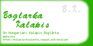 boglarka kalapis business card