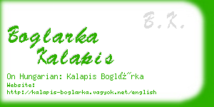 boglarka kalapis business card